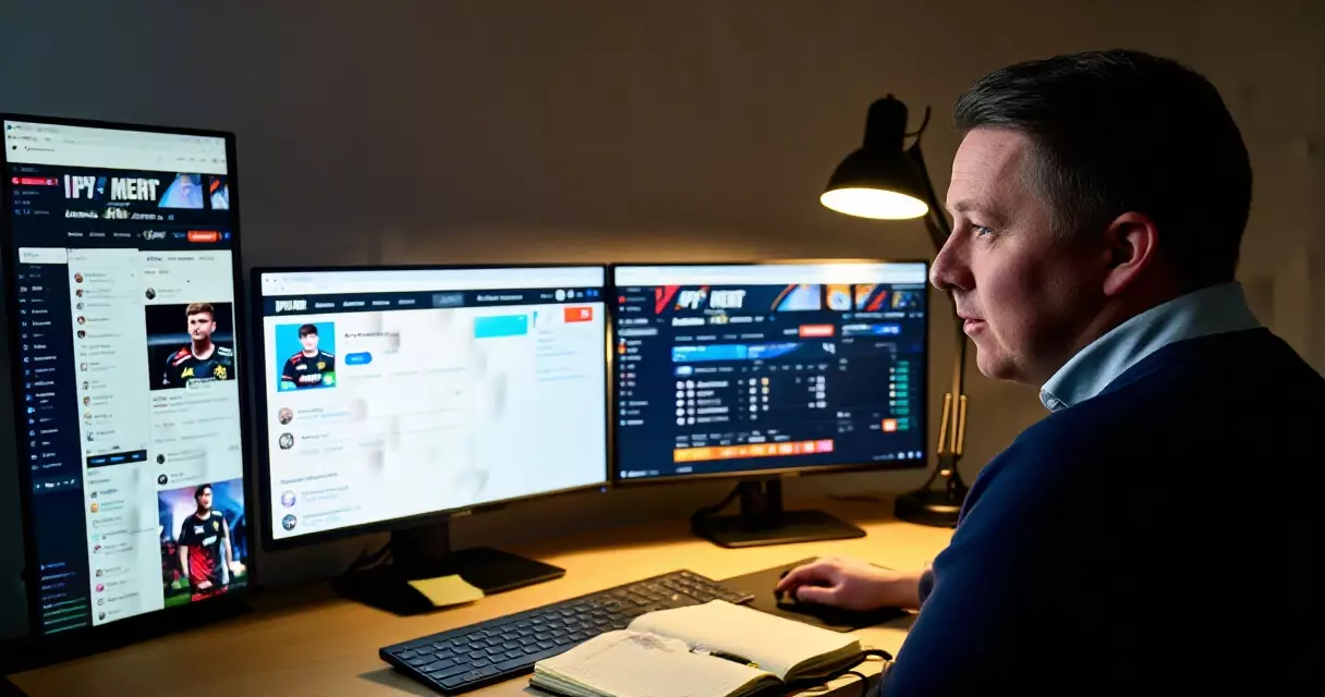 Journalist verifying esports roster transfer information across official sources