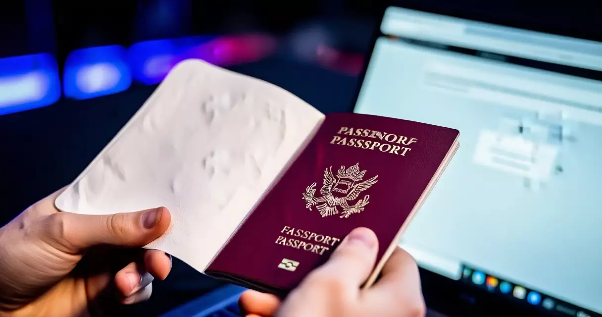 Esports player completing identity verification with passport at a competitive gaming event