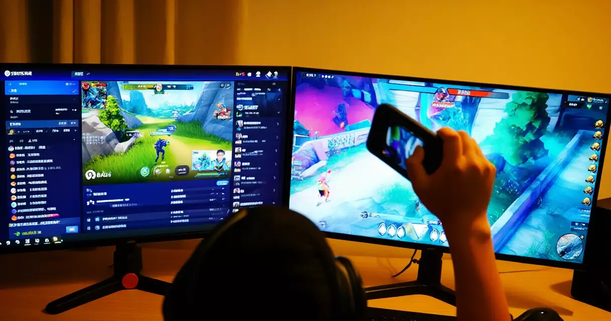 Viewer watching esports on multiple streaming platforms simultaneously on home screens