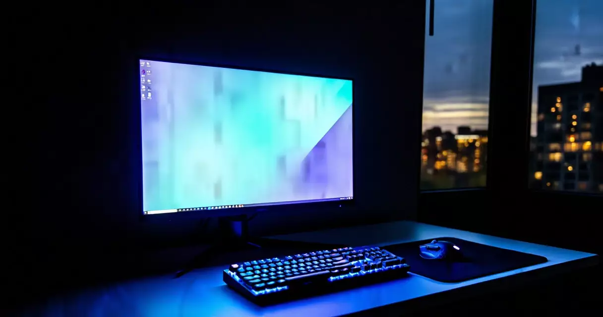 Competitive CS2 gaming setup with high-refresh monitor and mechanical keyboard