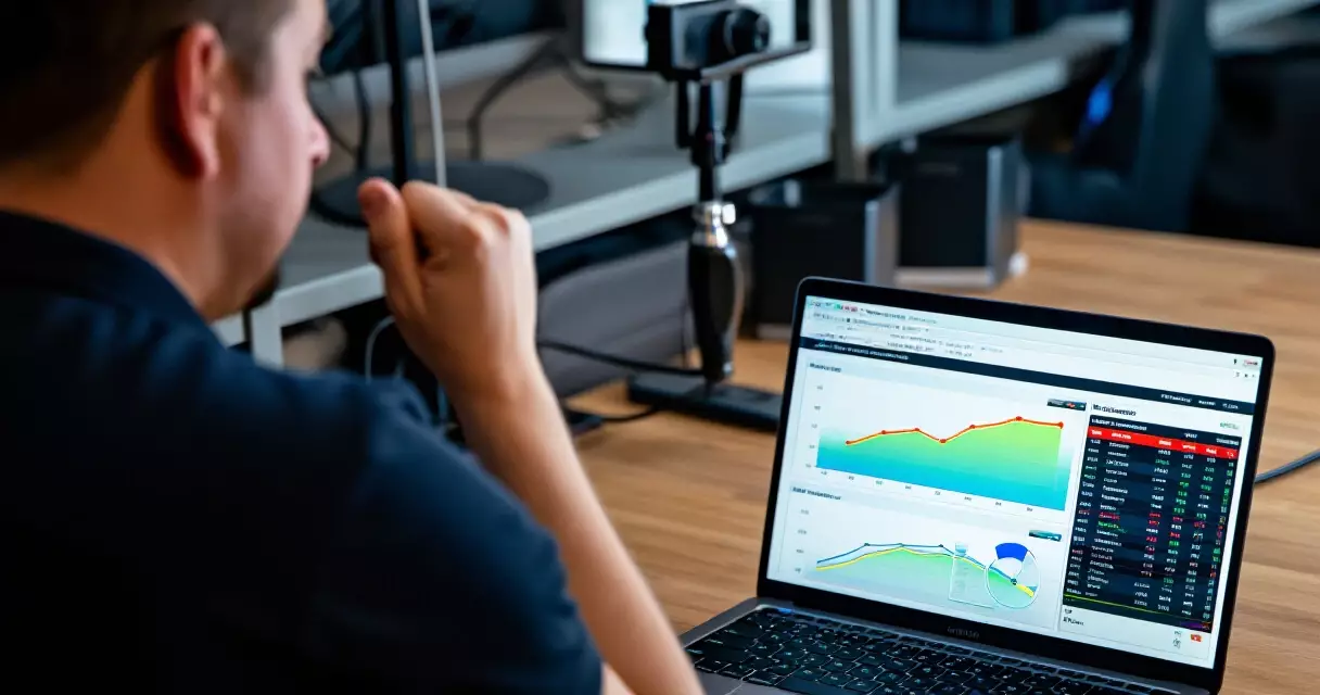 Esports team manager analyzing player transfer data and performance metrics