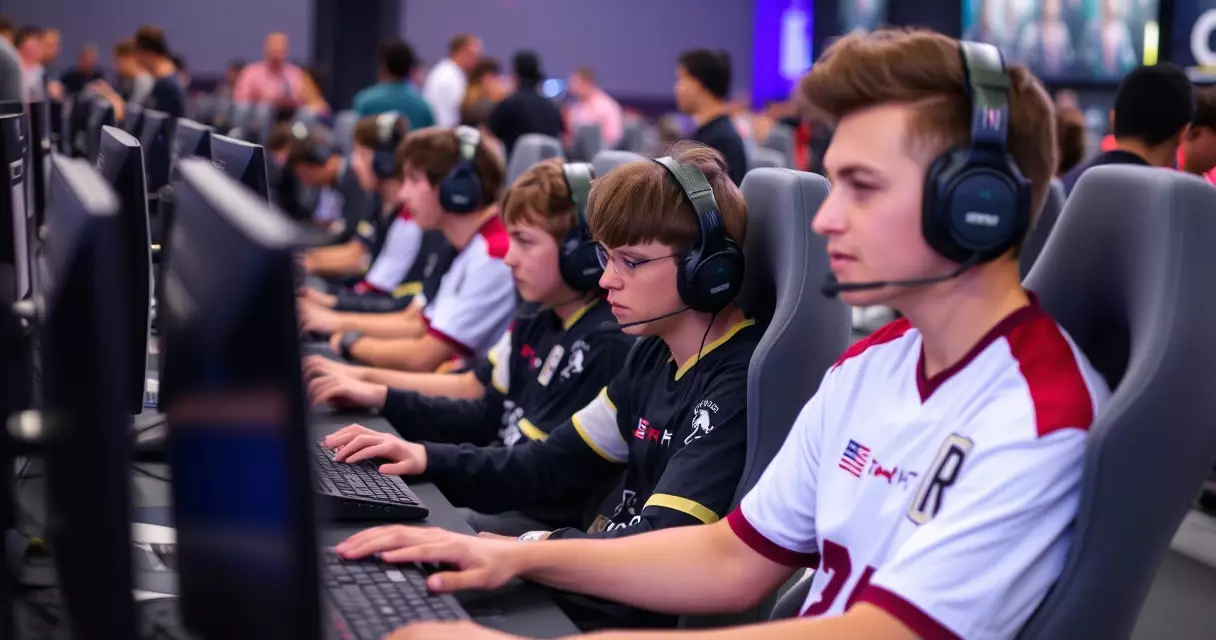Esports team competing in tournament