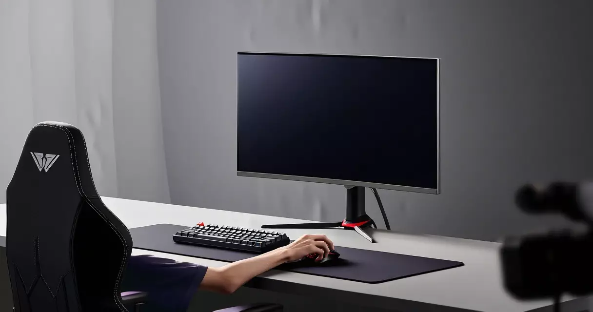Pro esports player competition setup with high-refresh monitor and gaming peripherals