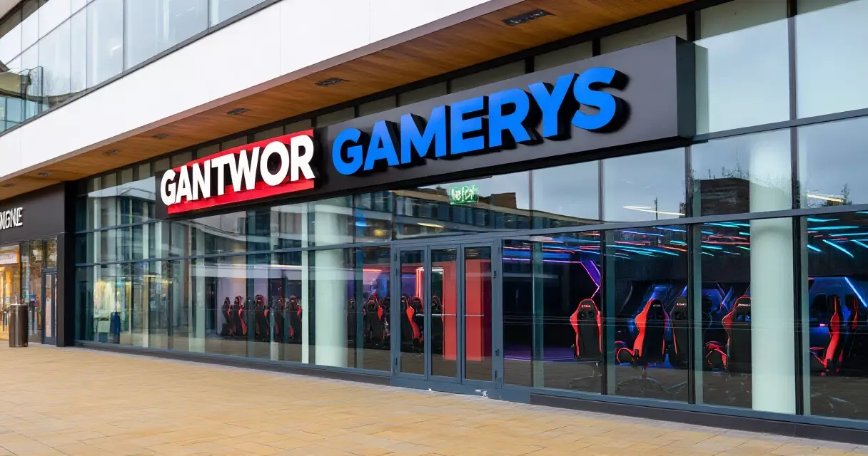 Exterior of a UK gaming venue in a shopping centre retail environment
