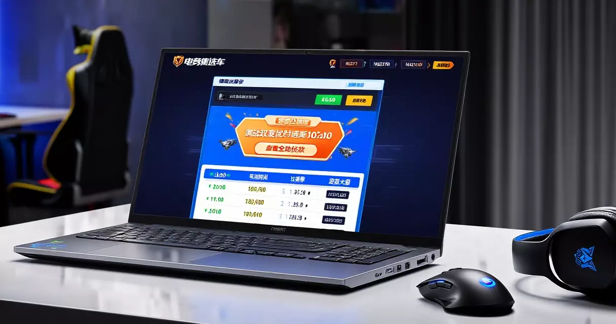 Esports betting platform displaying welcome bonus promotion on a gaming laptop screen