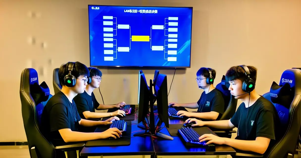 Local LAN tournament in progress at a community esports center