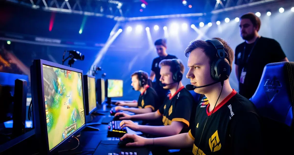 Esports players competing in an open qualifier at a tournament facility